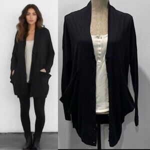 SHAE Oversized Cardigan Silk Cashmere Black